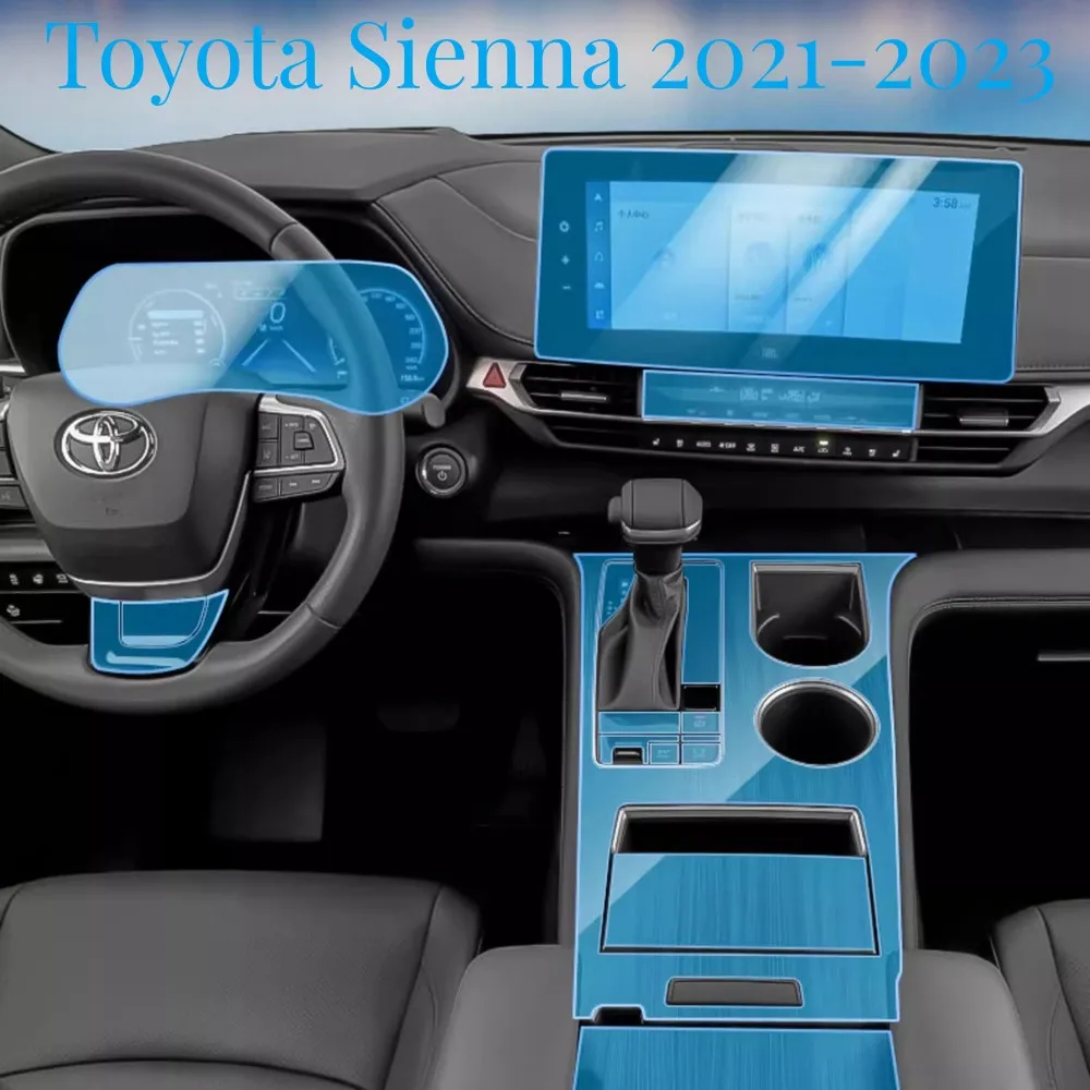 

Car Door Center Console Media Dashboard Navigation TPU Protector Film For Toyota Sienna 2021-2023 Interior Accessories