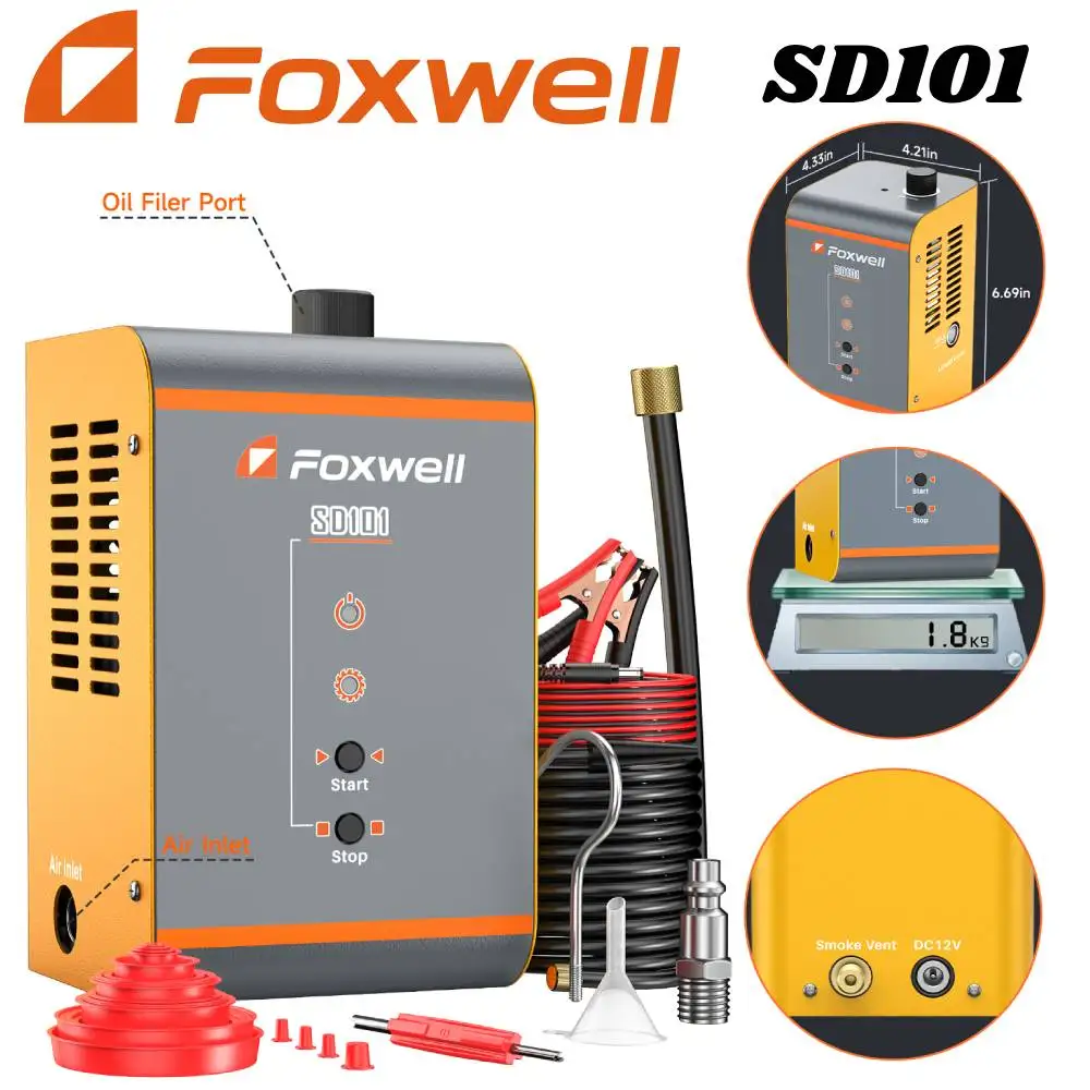 FOXWELL SD101 Детектор утечки дыма 12 В EVAP Инструмент для проверки Автомобильный