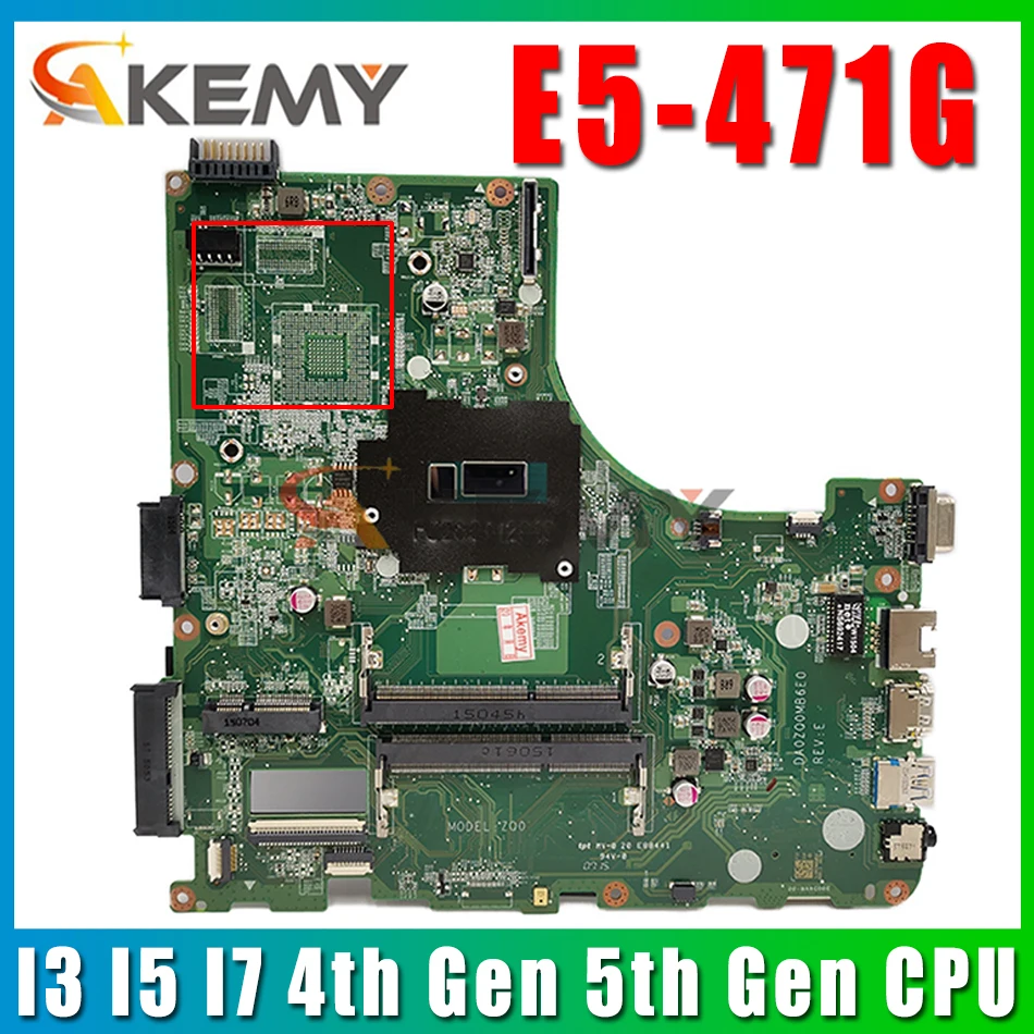 Материнская плата DA0ZQ0MB6E0 E5-471 I3 I5 I7 4-го поколения 5-го CPU UMA для ACER материнская