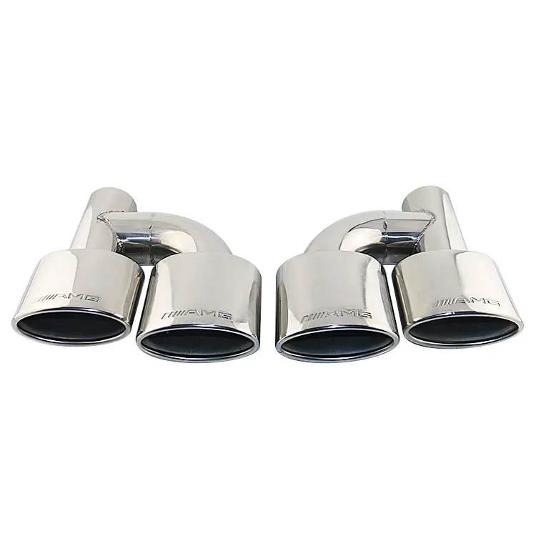 

Interface 63mm Dual Outlet Car Exhaust Tip Slant Rolled Edge Auto Muffler Tail Pipe Stainless steel universal car accessories