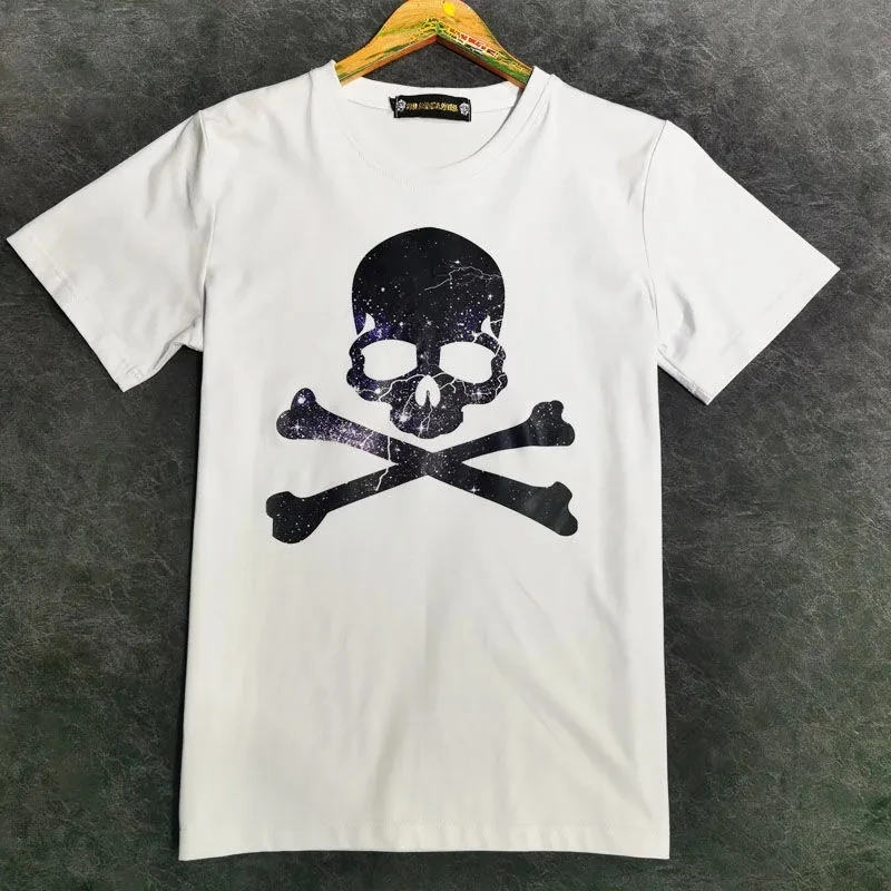 

Mastermind Japan Men's T-Shirt 23SS Trend Personality Skull Starry Sky Psychedelic MMJ Loose Short Sleeve Tops For Men And Women