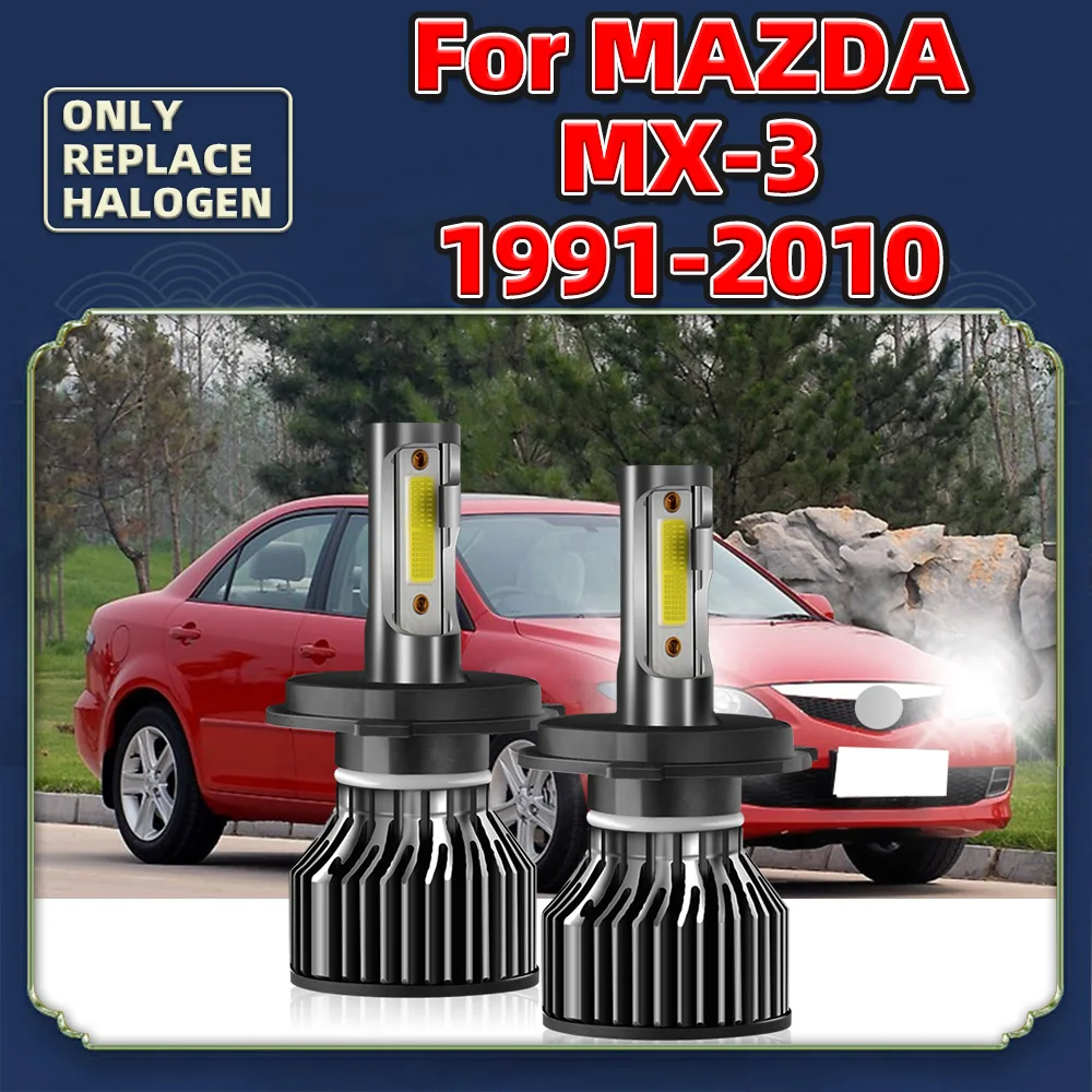 9600LM Светодиодная лампа для фар 72 Вт H4 Дальний/Ближний турбо 12 В MAZDA MX-3 1991-1999 2000 2001