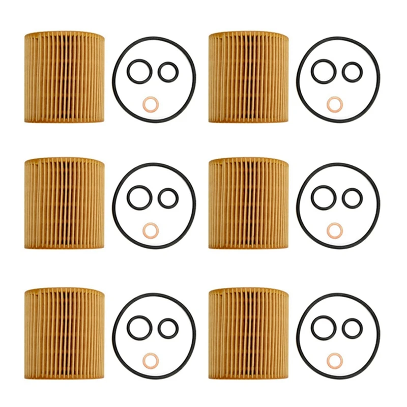 6X масляный фильтр 11427508969 для BMW 1 3 5 серии X1 X3 Z4 Roadster E46 E81 E87 E90 E60 E61 E84 E83