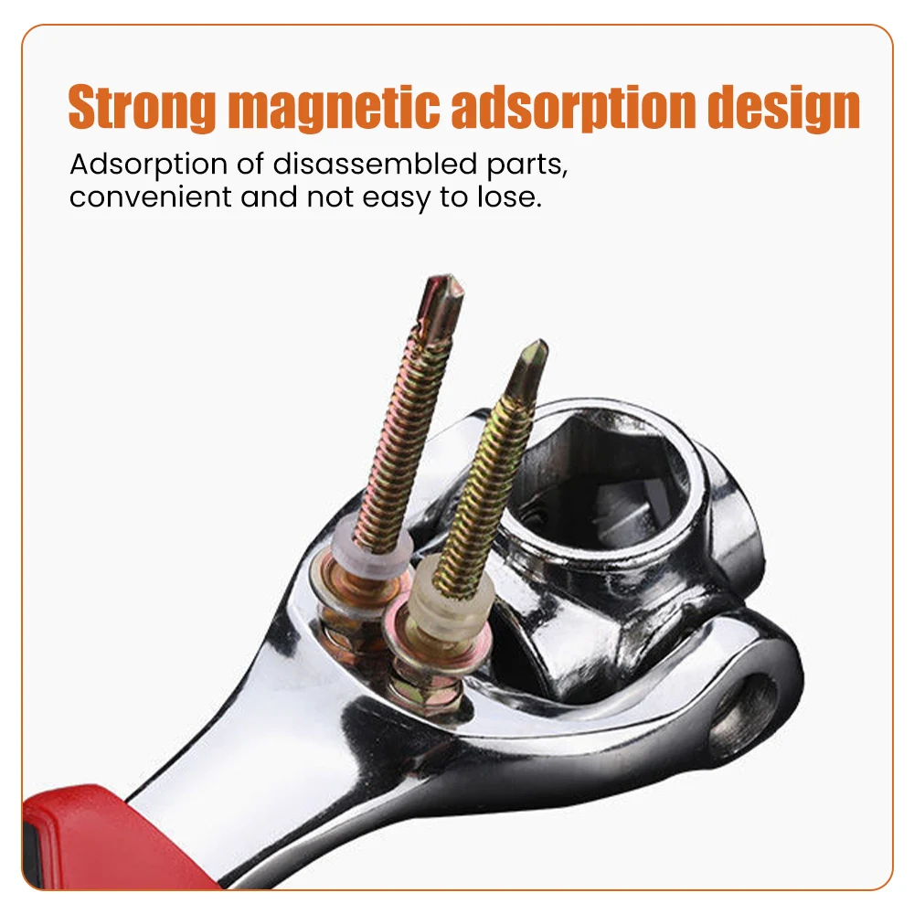 Universal Socket Wrench Multi-function 52 in 1 Hex Club 360 Degree Rotating Multi-head Dog Bone Plate Hand