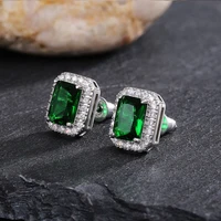 dazzling green cubic zirconia ladies earrings noble wedding party exquisite fashion jewelry