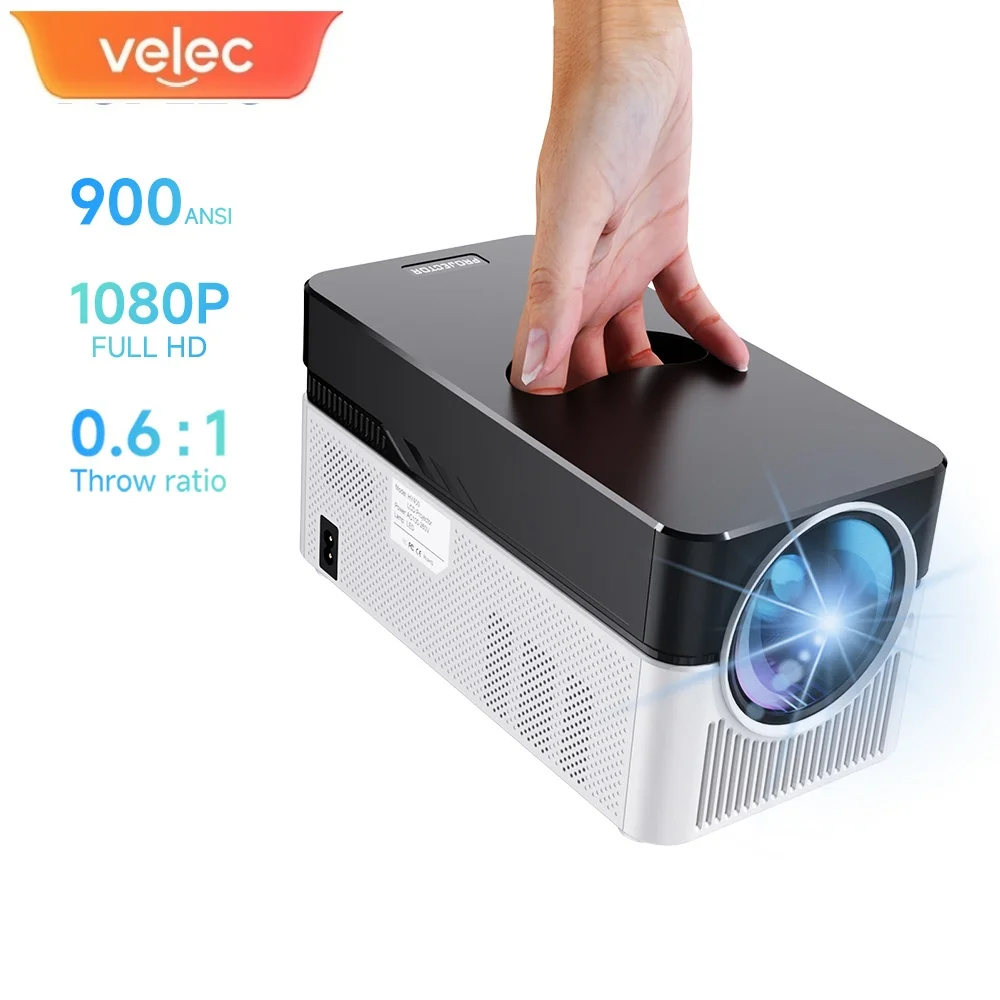 Фото Velec 900ANSI Android HY450 Проектор 8K BT5.4 WiFi6 Ультракороткофокусный автоматический смещенный электронный фокус Голосовой проектор для домашнего кинотеатра №1