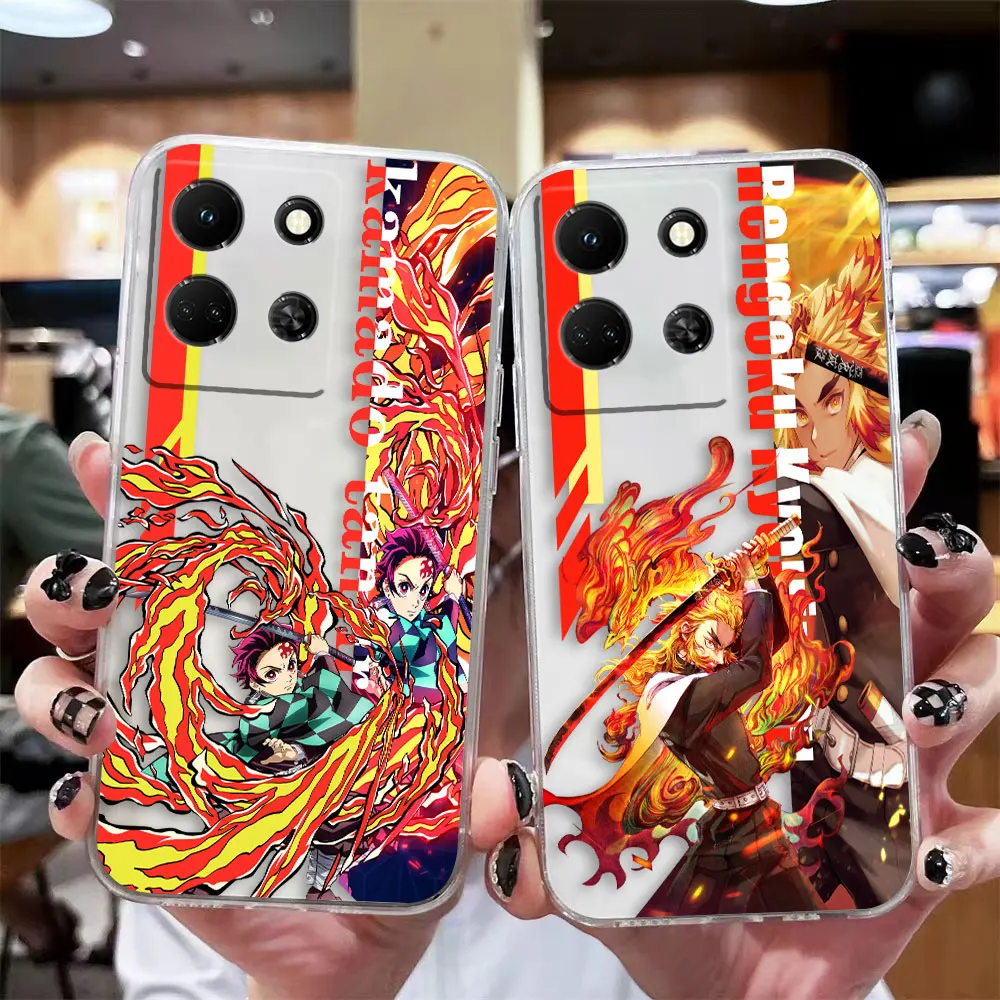 

Clear Phone Case For Infinix NOTE 10 11 12 30i SMART 4 5 6 7 ZERO CAMON 19 20 PRO Case Shell Kimetsu No Yaiba Demon Slayer Anime