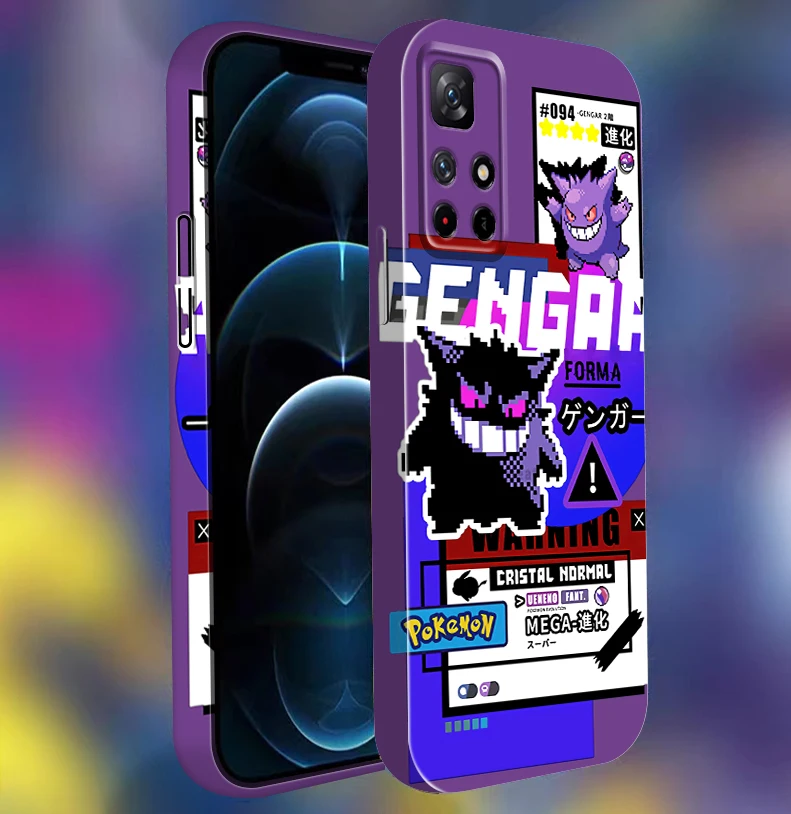 

Pokemon Mewtwo Gengar Cute Film Phone Case For Redmi K60 K50 K40 K30 9A Note 12 11 11T 10 10S Pro Plus 5G Feilin Hard Cover