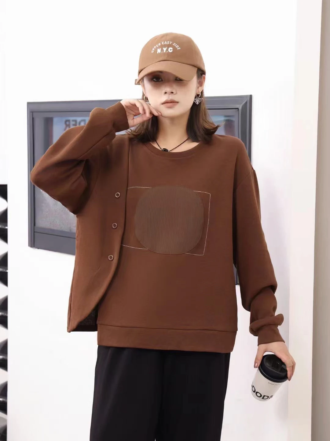 Женская асимметричная футболка Sl из полиэстера и хлопка