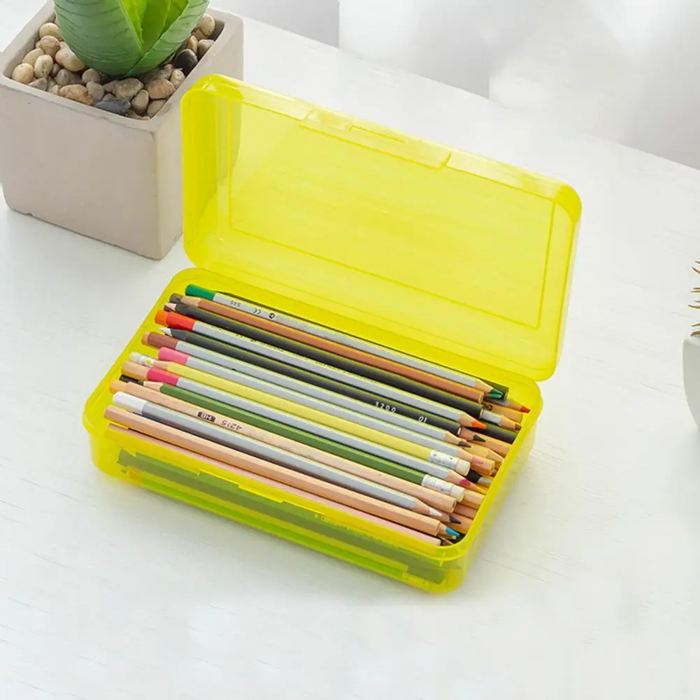 

Stationery Container Box Versatile Clear Storage Organizer for Students Heavy Duty Large Capacity Stationery Box Ideal for Boys
