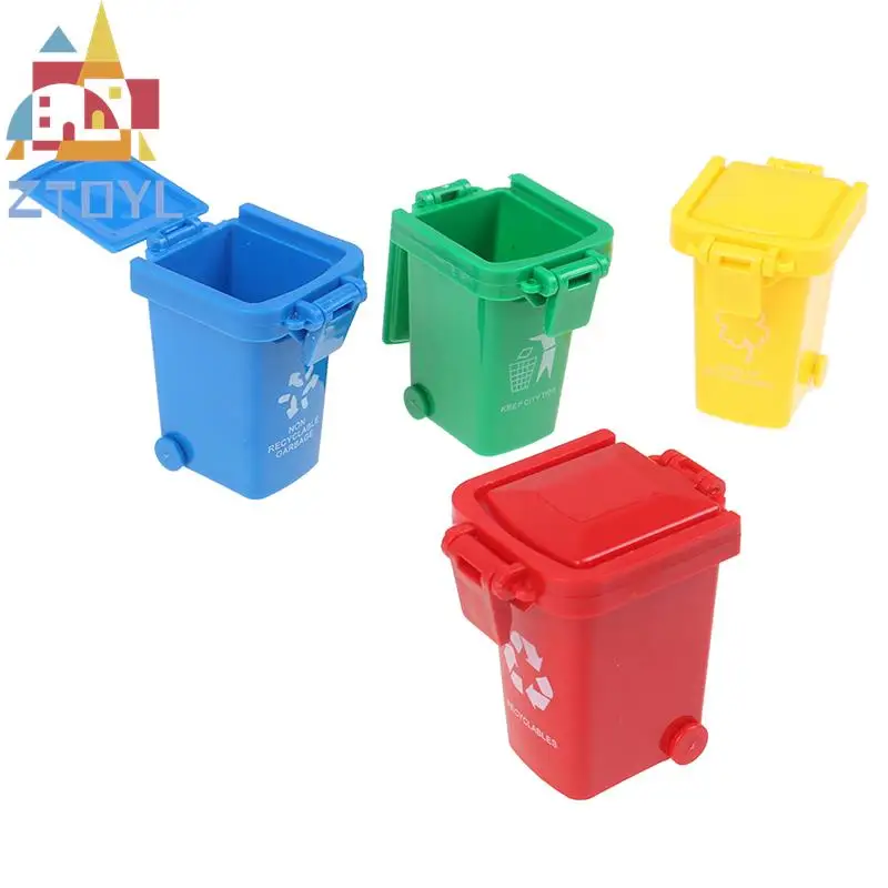 Toy Garbage Truck Cans Curbside Vehicle Bin Toys Kid Simulation Furniture Toy Gift
