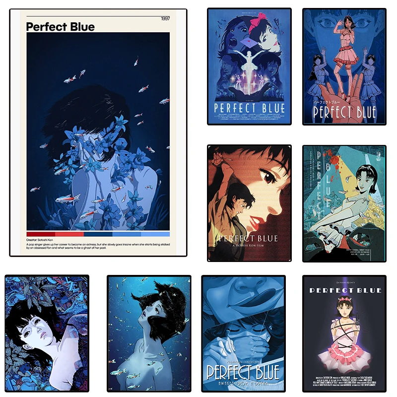 

Аниме идеальные синие постеры эстетика манга фильм комикс декоративная живопись настенные художественные принты Kawaii декор комнаты домашний плакат на холсте