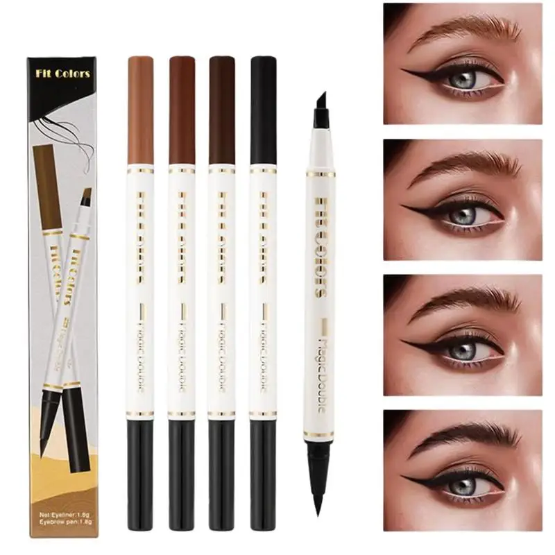 

Eyeliner Eyebrow Pen Double-Headed Ultra Fine Brow Pencil Waterproof Long Lasting Thin Eye Liner 2 In 1 Women Eyes Makeup