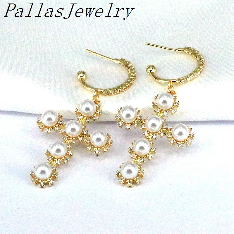 

5 пар, женские серьги с жемчугом, 18 К