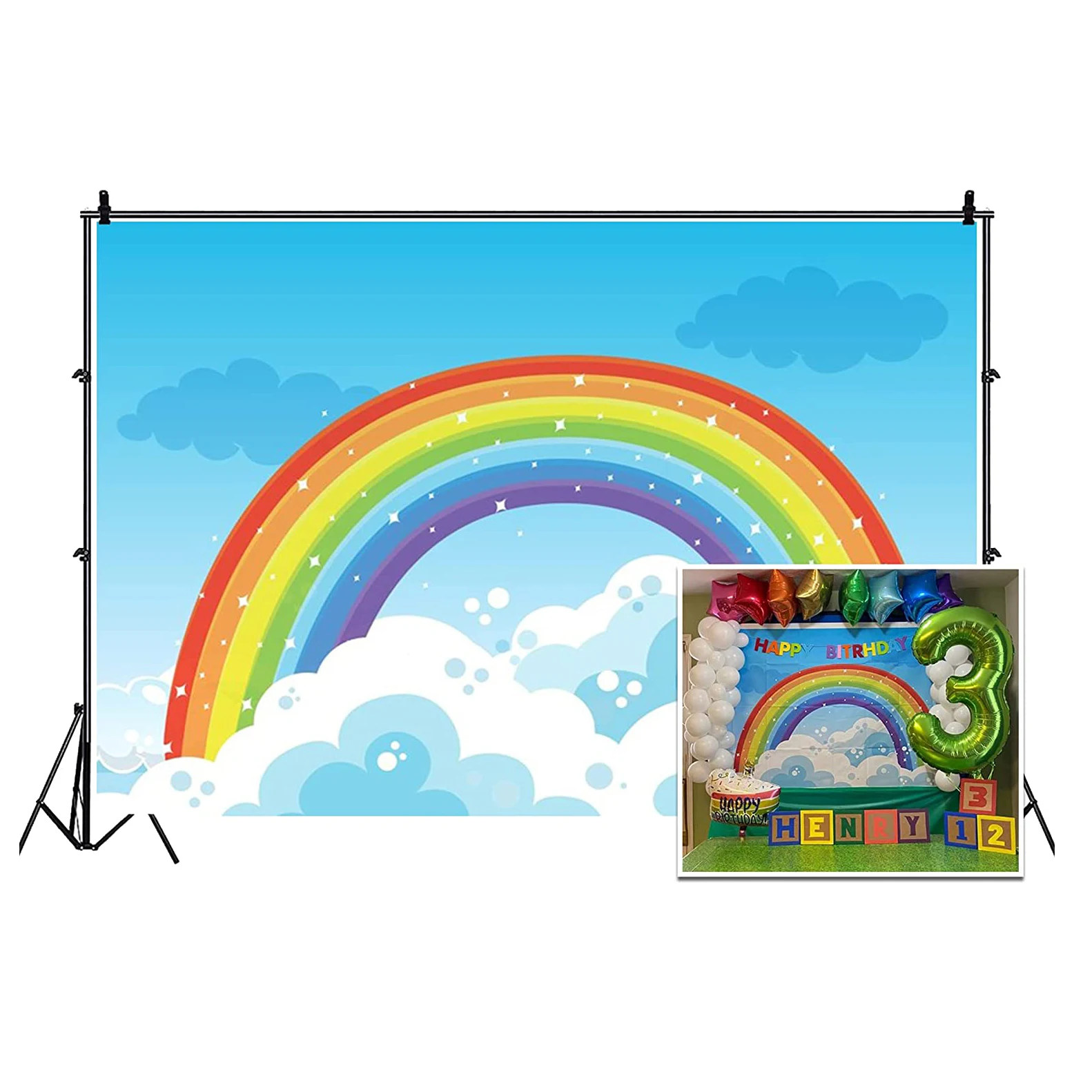 

Фон для фотосъемки летний Радужный фон для детской вечеринки в честь Дня Рождения