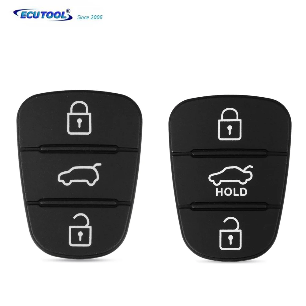 

10x 3 Button Remote Key Fob Case Rubber Pad For Hyundai I10 I20 I30 IX35 for Kia K2 K5 Rio Sportage Flip Key