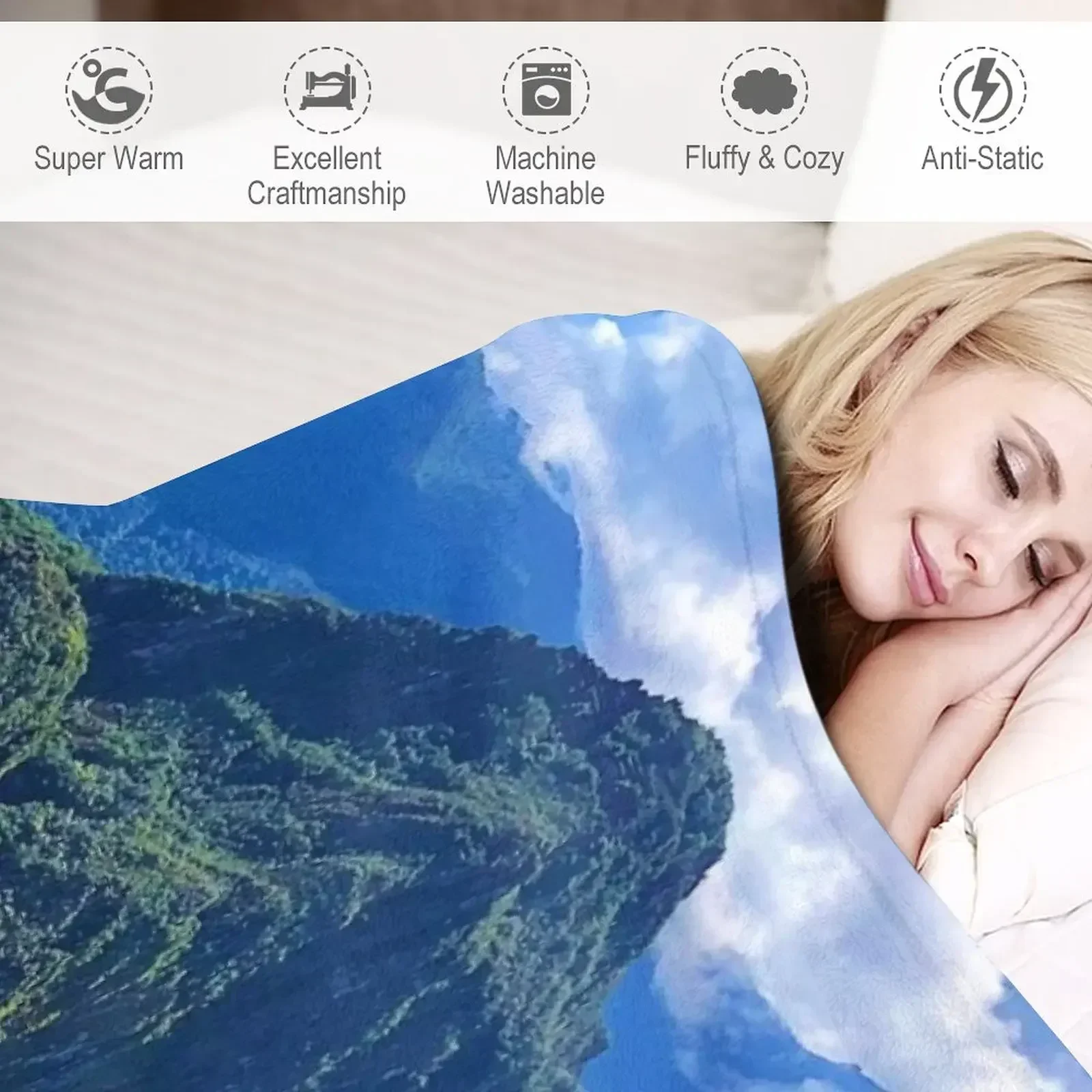 Плед Маку Пикчу на зиму Мягкие клетчатые теплые одеяла