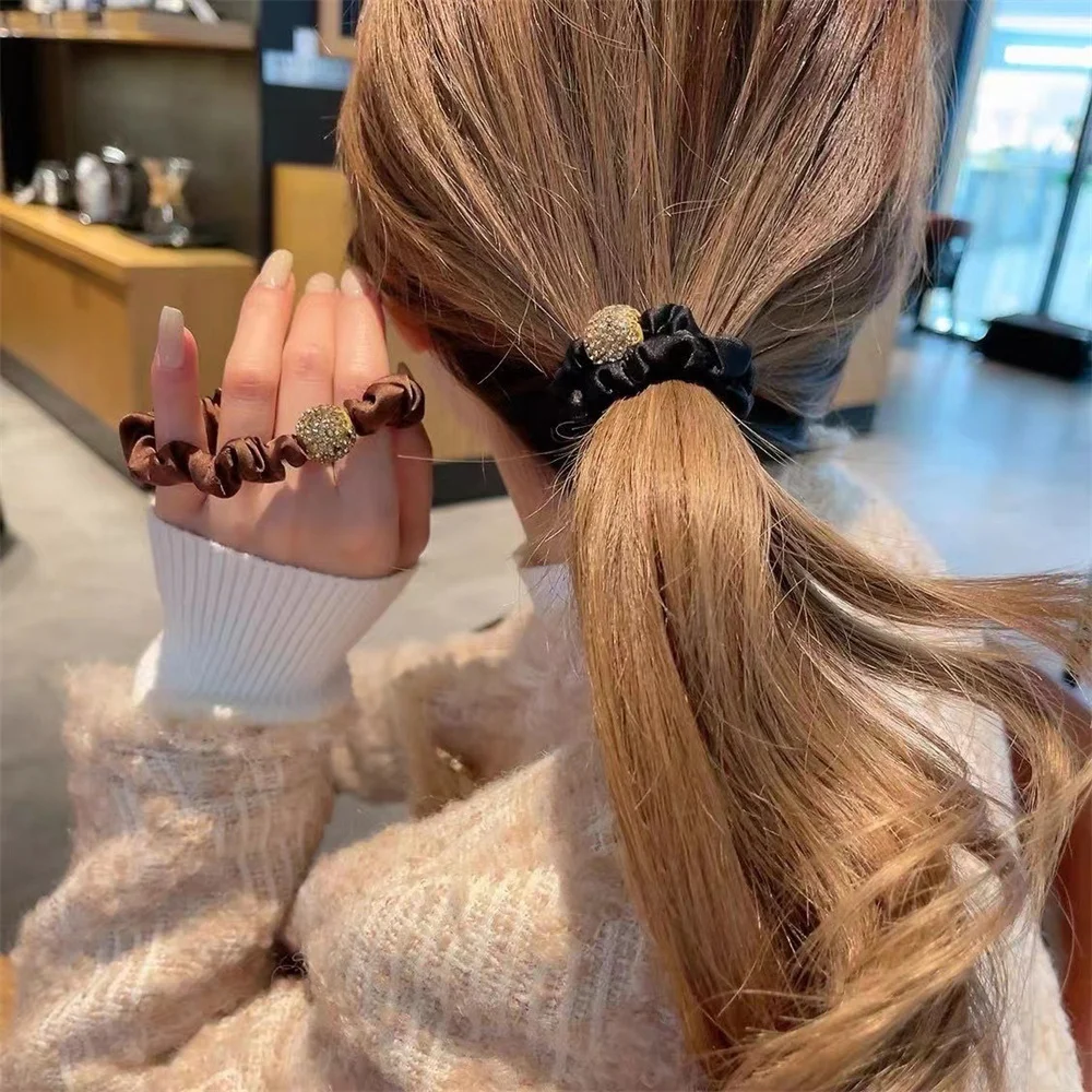 Корейское кольцо Стразы с большим кишечником женское высокоэластичное для волос