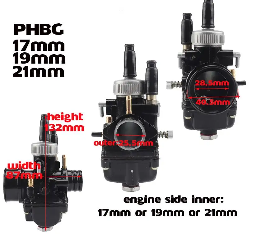 

PHBG Racing Moto Carburetor Carb 17mm 19mm 21mm Carburedor For Yamaha KTM Puch Zuma Scooter 50cc 90cc BWS100