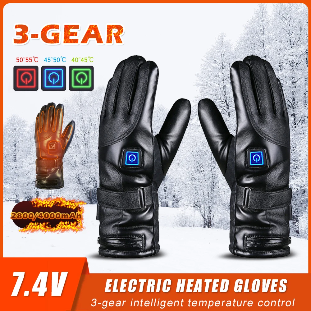 

Motorcycle Bicycle Heated Gloves Winter Electric Heating Gloves Touchscreen Waterproof Windproof Hand Warmer For Cycling Skiing
