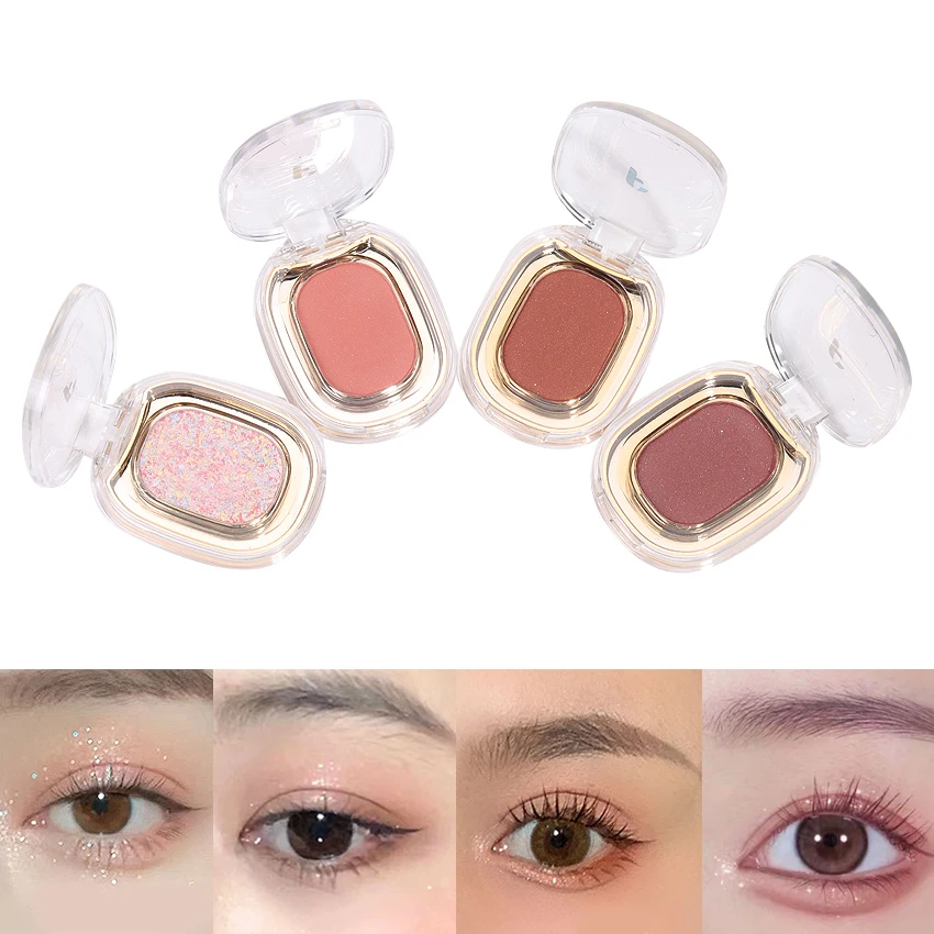 

1 шт. портативные тени для век розовые коричневые монохромные тени для век матовые блестящие Оттенки для матового нюдового макияжа Тени для век пластина