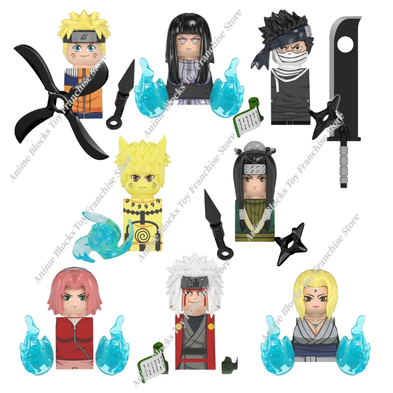 

Naruto Building Blocks Uzumaki Naruto Hyuga Hinata Zabuza Haku Tsunade Jiraiya Haruno Sakura Mini Anime Action Figures Toys