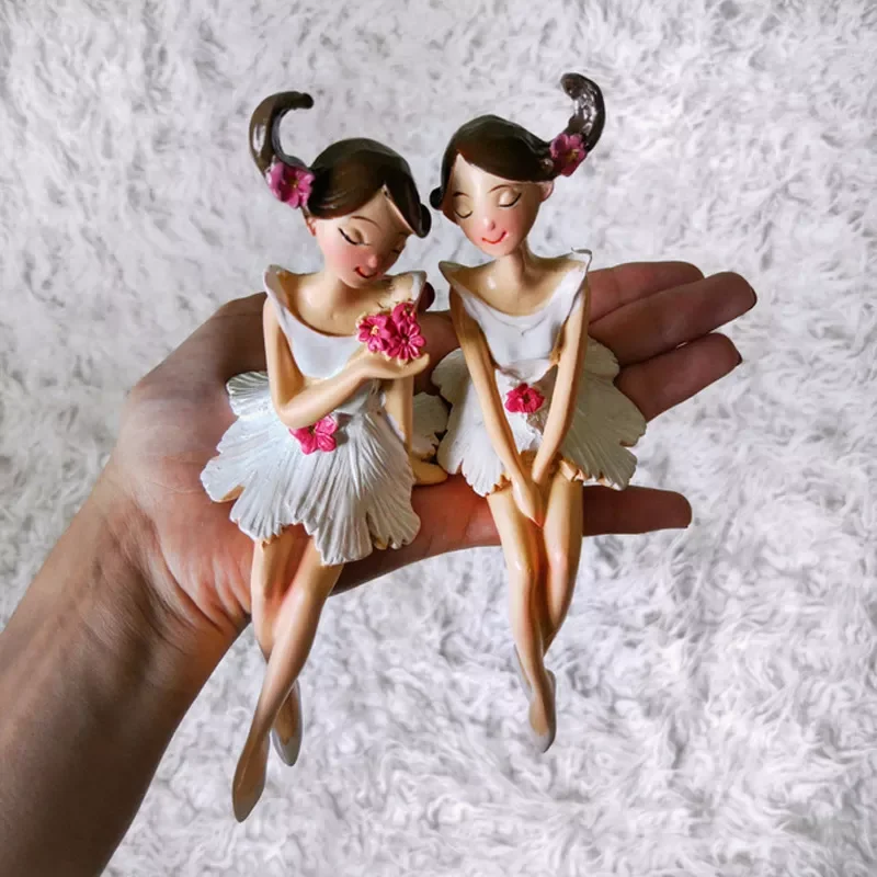 

2pcs/set Beautiful Angel Resin Craft Fairy Figurines Wedding Gift Home Decoration hogar moderno U0926