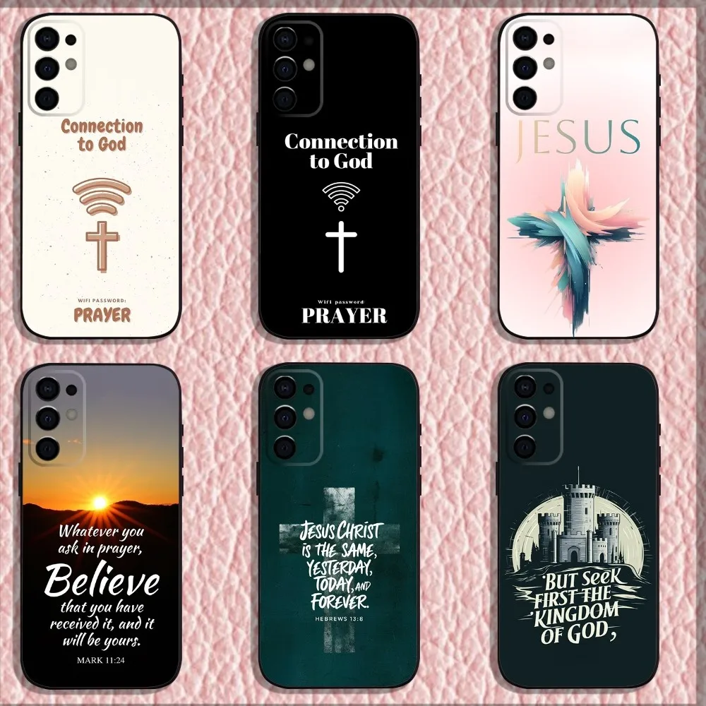 Bible Verse Jesus Christ Christian Phone Case For Samsung S24 S21 S22 S23 S30 Ultra S20 Plus Fe Lite Note 10 9 5G Black Shell