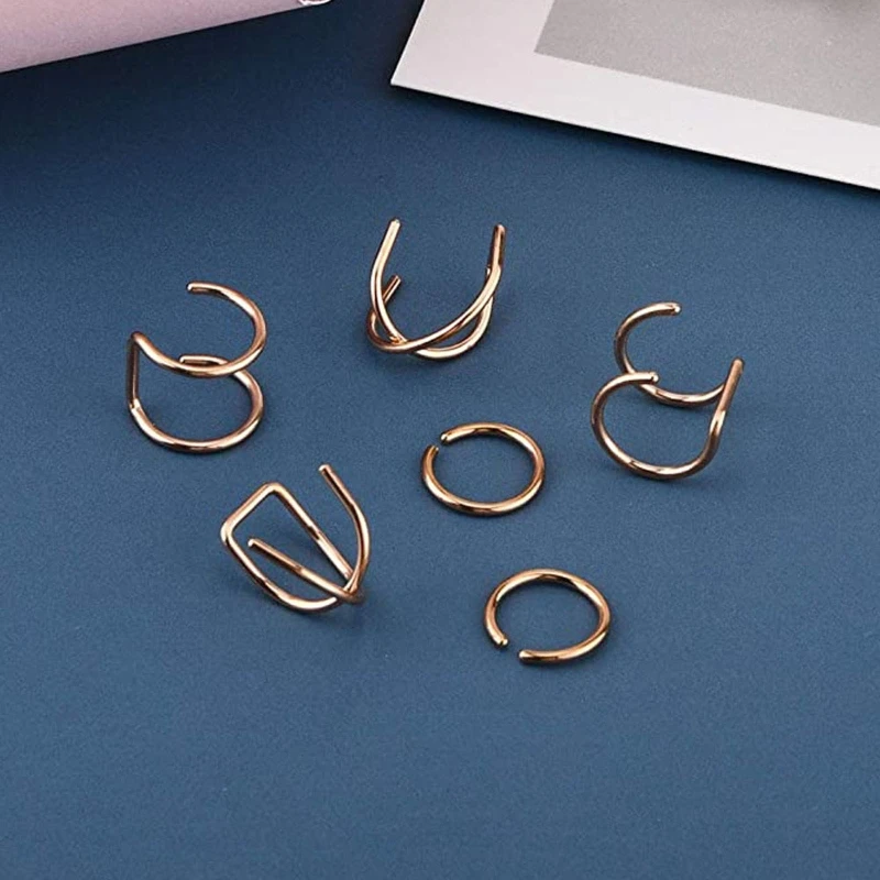 Комплект из кольцо и кольца розовое золото 12 шт. | Украшения аксессуары