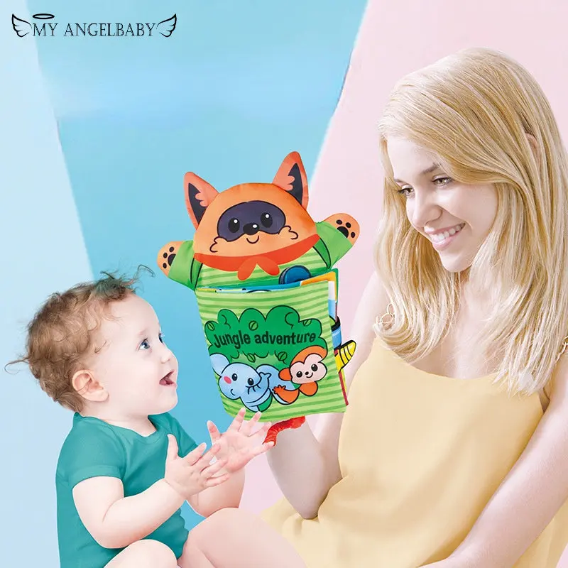 

Baby Soft Cloth Book for Newborns 0 12 Months 3D Quiet Books Montessori Hand Puppet Educational Toy for 1 Year Old Boy Kids Gift