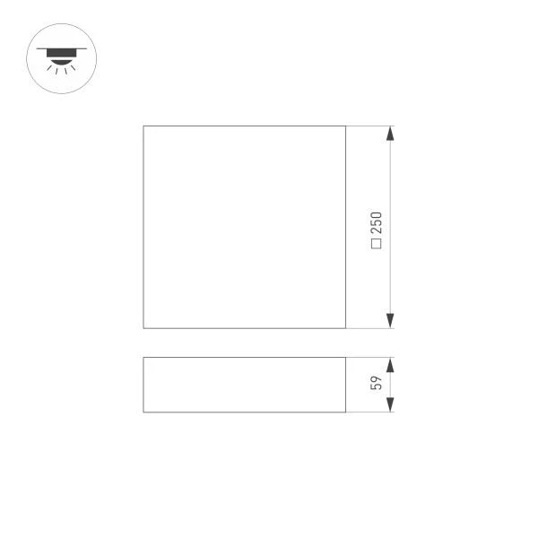 Потолочный светильник Arlight SP-Quadro-S250x250-25W Warm3000 034788 LED IP40 25 Вт 220-240 В 1900 lm 3000 K черный |