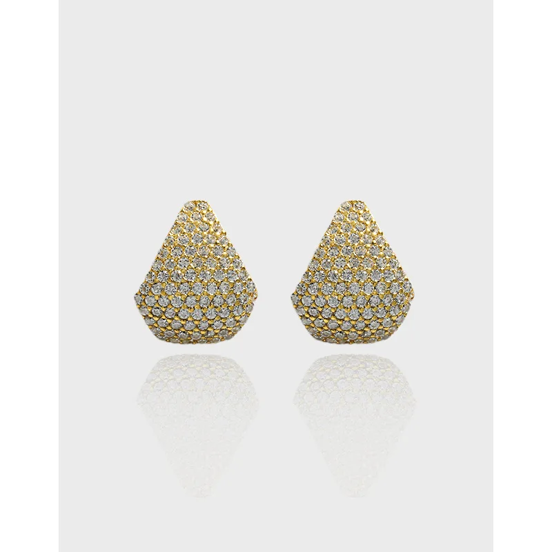 

New Real 925 Sterling Silver Water Drop Stud Earrings For Women Fine Jewelry 2022 Mirco-inlaid Crystal Earings Accessories