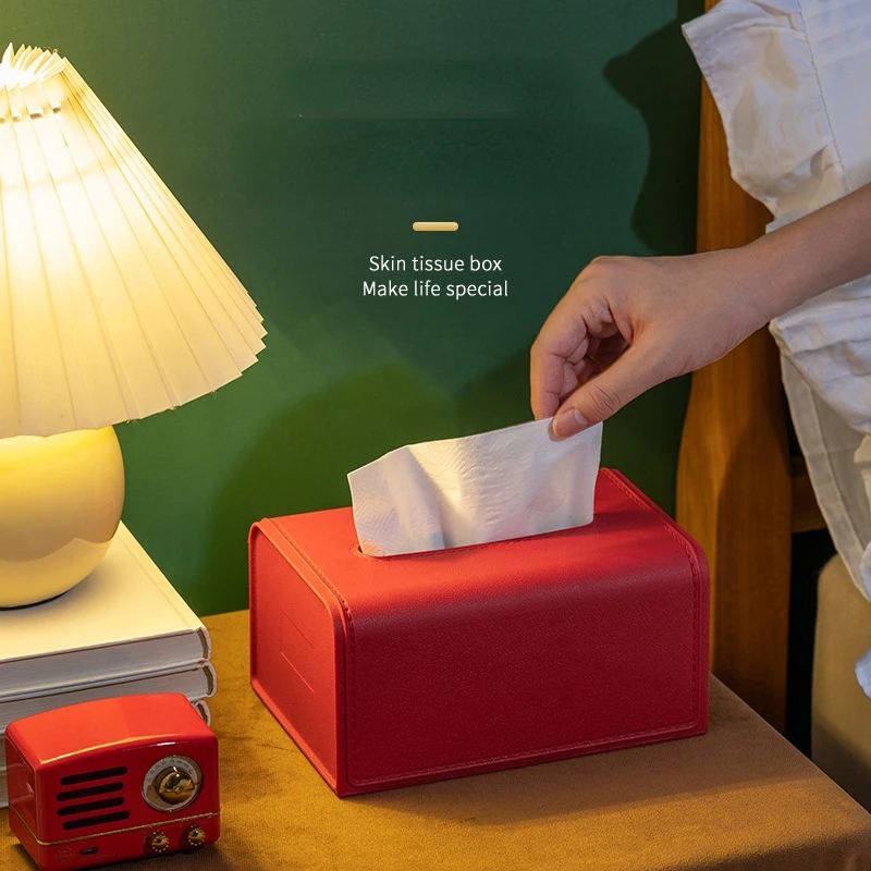 

Desktop Tissue Box Household Living Room Dining Room Coffee Table Nordic Simple Multi-functional Paper Pumping Box Creativity