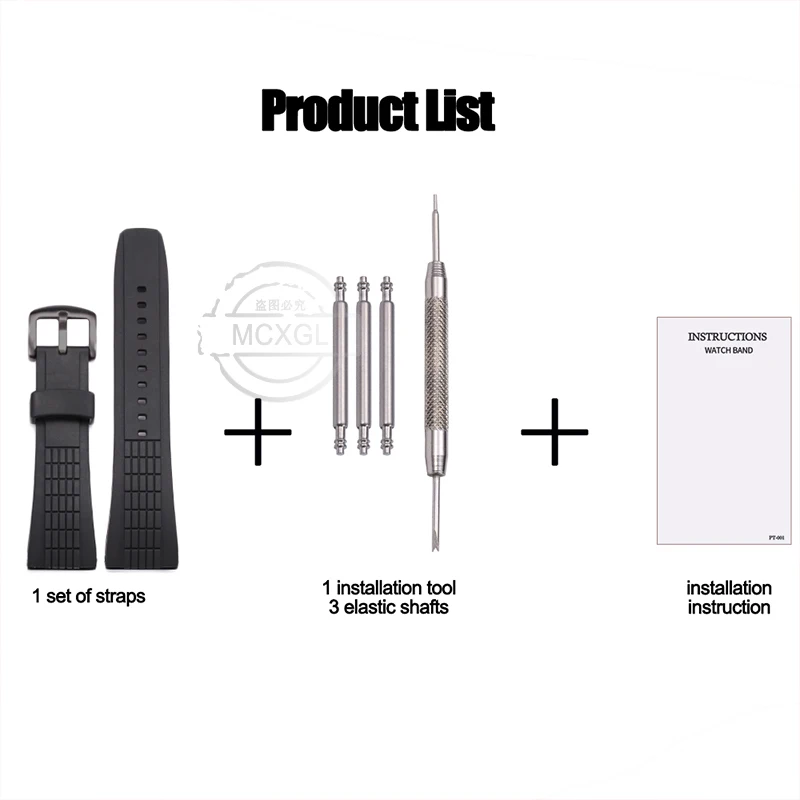 26mm Silicone Watch Band Suitable for SEIKO VELATURA/SRH Series SPC007 Men' Sports Waterproof Rubber Strap Watch Accessories