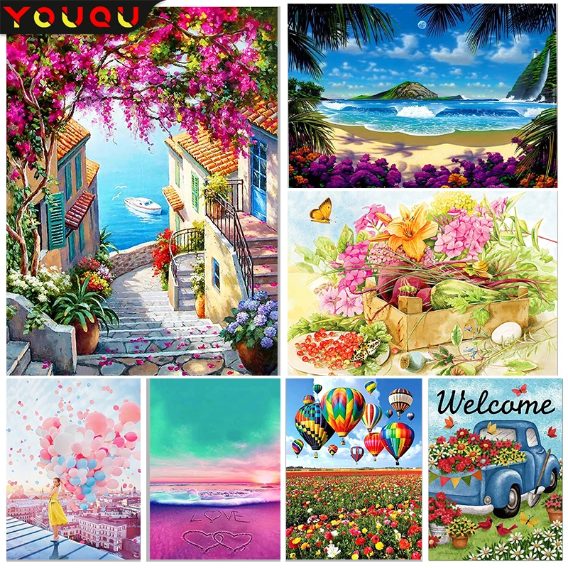 

YOUQU Diamond Embroidery Full Display Landscape Diamond Painting Selected Pictures Diamond Mosaic Handmade Wall Decoration