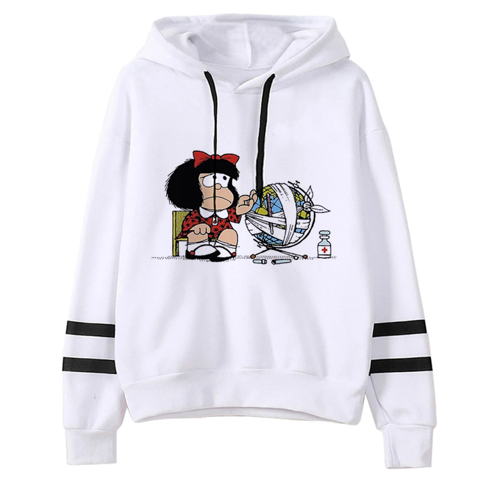Mafalda толстовки женские 2023, уличная одежда в стиле Харадзюку, японский свитер, женская рубашка Kawaii с капюшоном (art.: 3920c35cc69cd) - 3920c35cc69cd