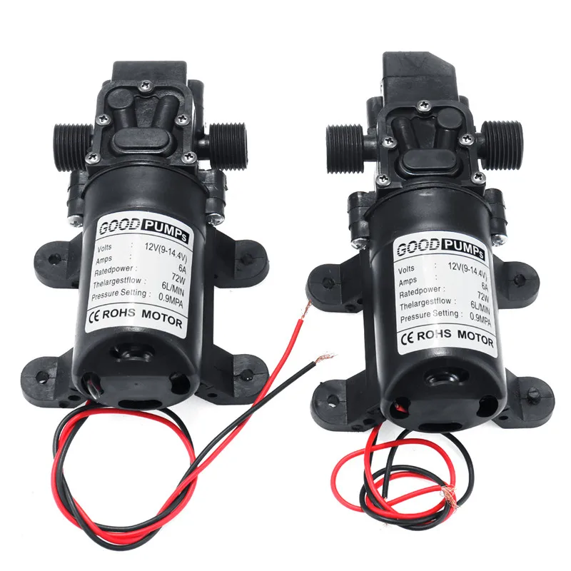 

Car Wash Pump DC 12V 130PSI 6L/min Electric Water Pump Black Micro High Pressure Diaphragm Water Pump Sprayer 12V 72W