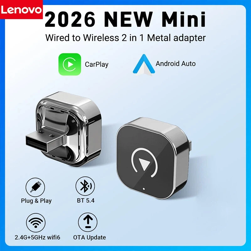 Фото Lenovo Smart Wireless CarPlay Adapter Android Auto Dongle Hassle-Free Plug&Play Stable BT WiFi Connect For Volvo VW Audi Benz №2