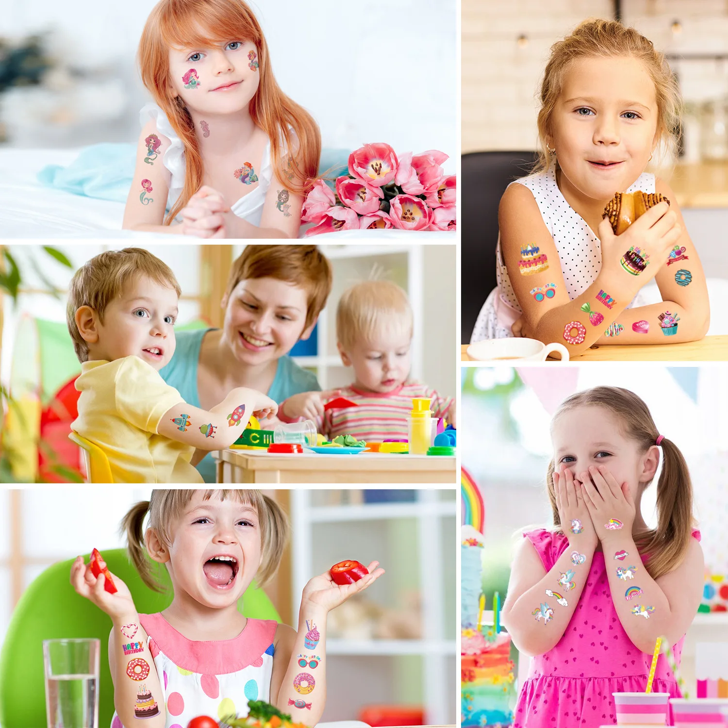 10 листов/набор Детские временные тату-наклейки с единорогом