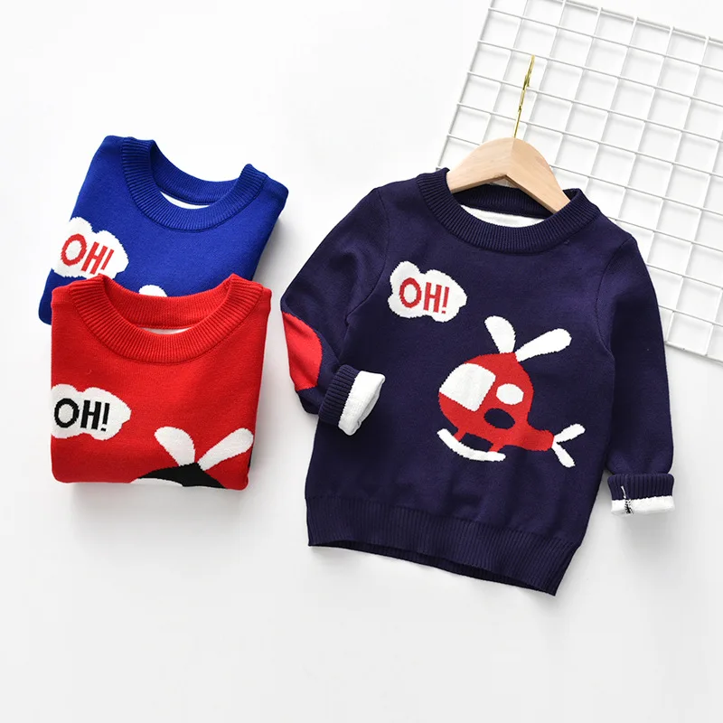 2021 Autumn Winter Boys Girls Sweater Cartoon love Thicken Children knitted Kids Pullover Clothes Jumper Baby Stripe Sweaters | Детская
