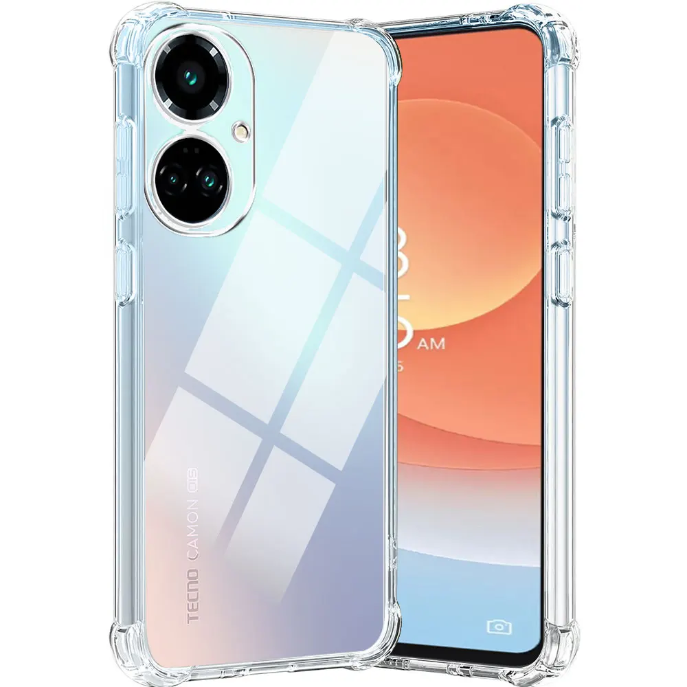 Противоударный прозрачный чехол для телефона Tecno Camon 19 Pro 4G мягкий силиконовый