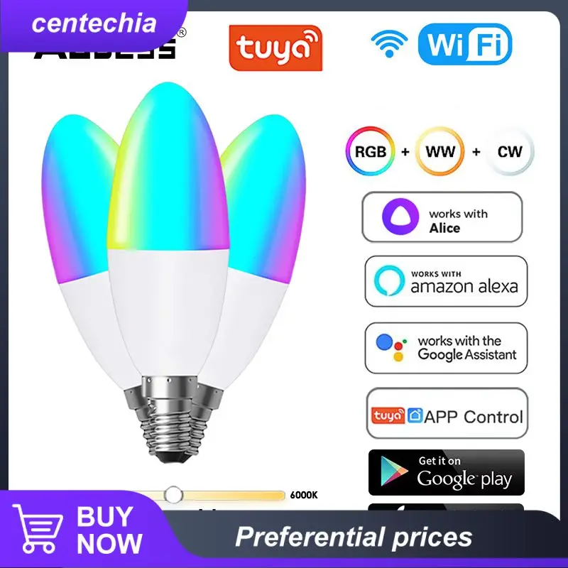 

Diy Color Dimmable Led Bulbs Tuya Tuya Wifi Wifi Smart Light Bulb Rgb Rgbcw With Alexa Google Home Alice 5w E14 Light Bulb