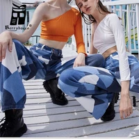 high waist jeans with print woman trousers women clothing streetwear y2k clothes cowboy pants for women fashion 2022 woman yk2