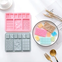 9 cells pink color big size silicone material waffle molds baking tools diy biscuit chocolate cake baking molds