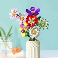 building blocks flower 3d model home decoration diy mini plant bonsai bouquet assembled brick childrens toy girl holiday gift