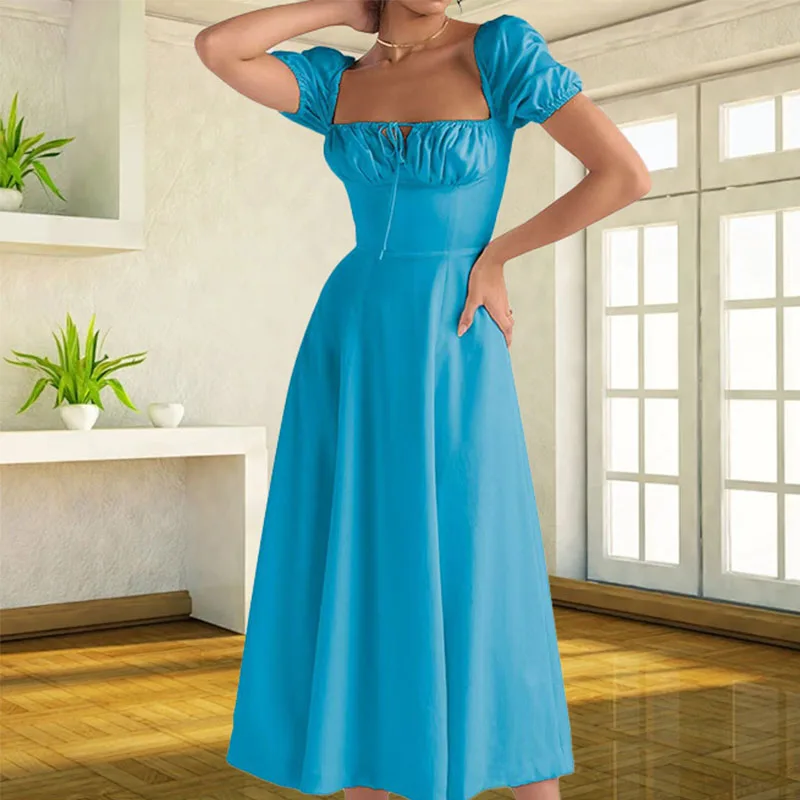 Женское длинное платье летнее атласное без рукавов с цветочным принтом и рюшами