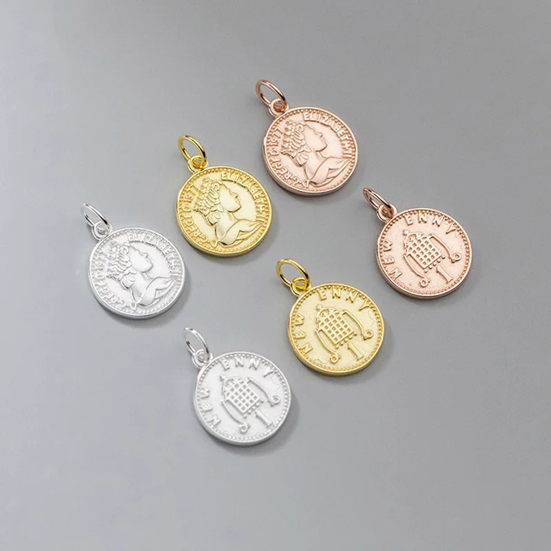 

Ожерелье и серьги из серебра 925 пробы с подвеской-монеткой