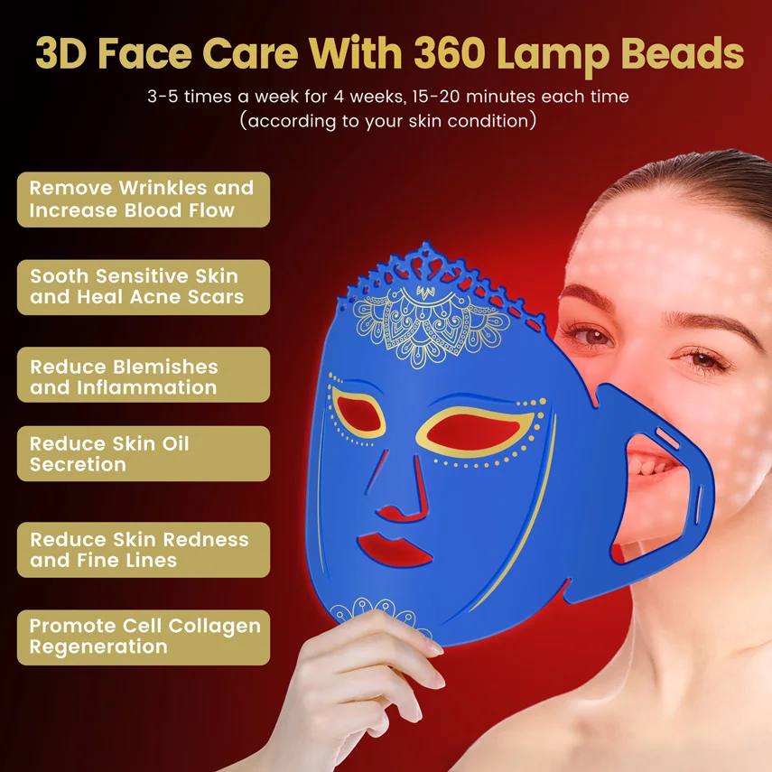 Frovab 7 цветов светодиодная красная фототерапевтическая маска устройство для