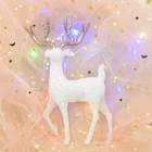 Украшение для стола с изображением оленя, рождественского леса, лося, белого цвета, золотого цвета, Рождественский Декор для домашней вечеринки, 2021 год, подарки для детей