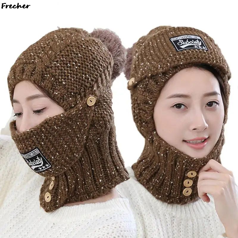 

Женская зимняя трикотажная Шапка-бини с защитой от холода